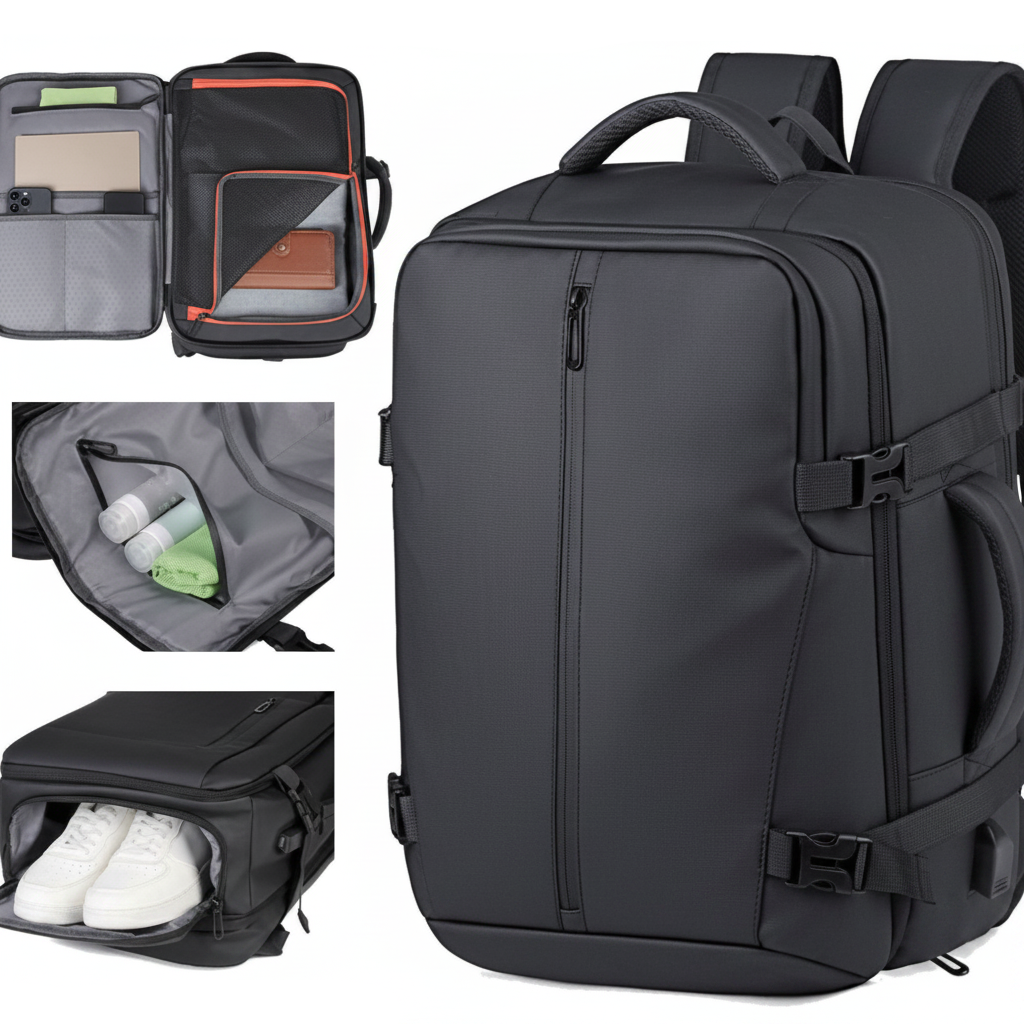 Sac à dos voyage extensible HomyBag - compartiment chaussures