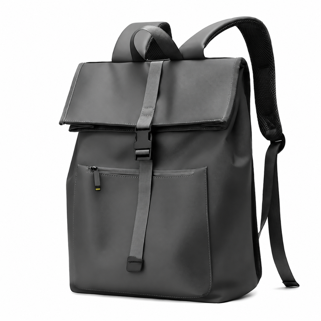 Sac à dos Roll Top HomyBag gris vue de face