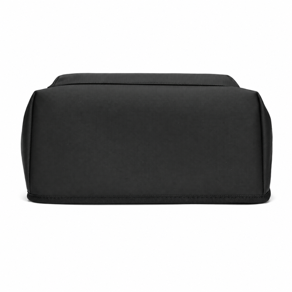 Sac à dos Roll Top HomyBag noir posé ouvert vue de dessous