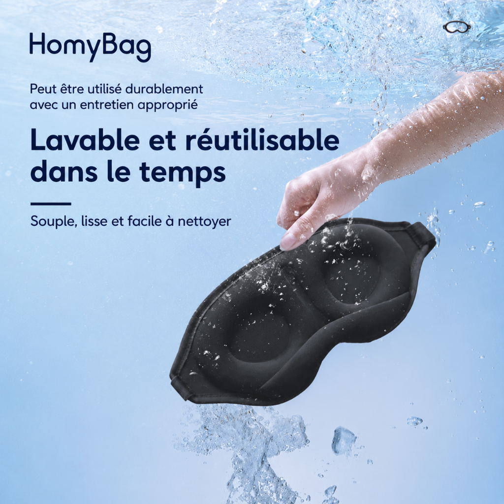 Masque de sommeil 3D occultant HomyBag noir