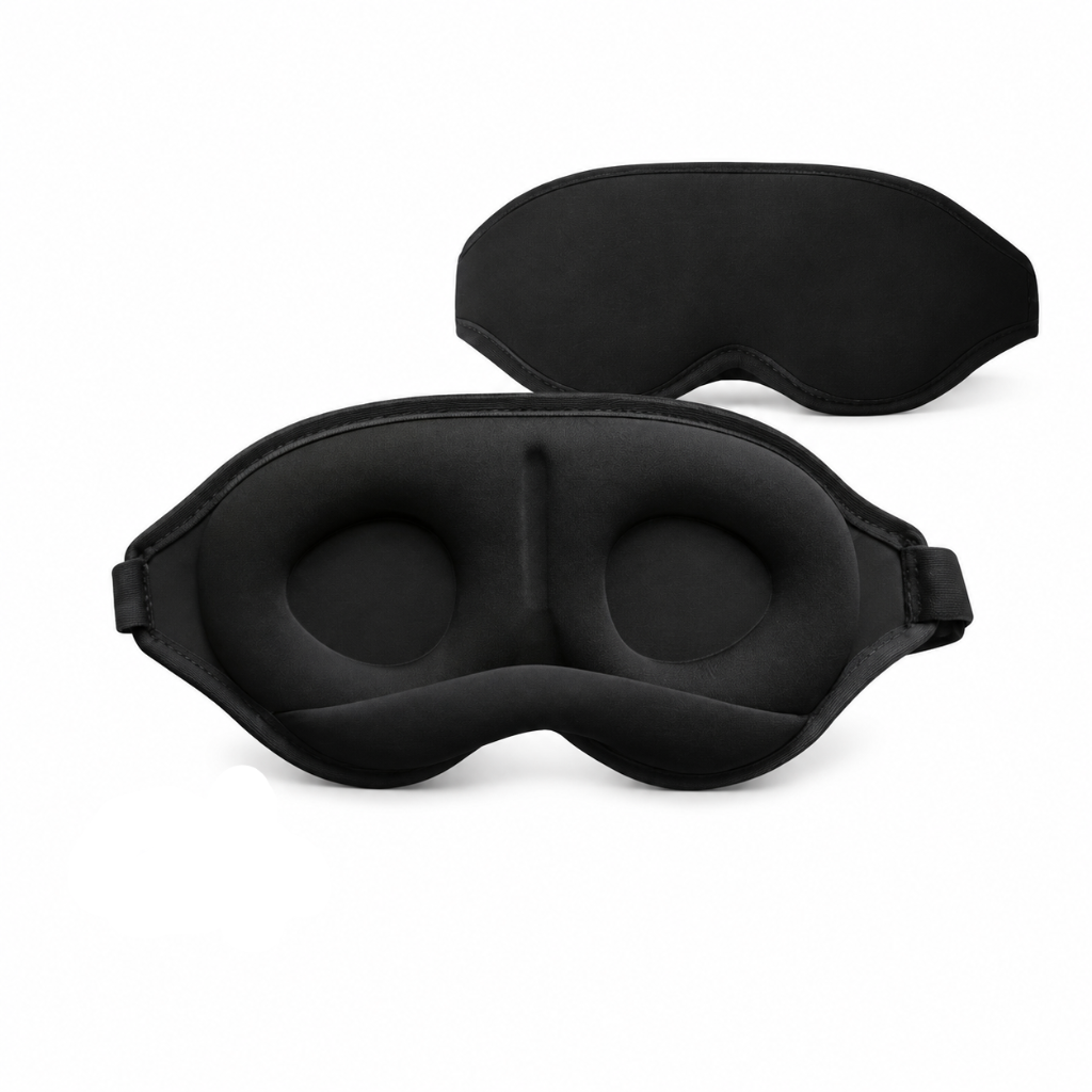 Masque de sommeil 3D occultant HomyBag – coloris noir, vue de face