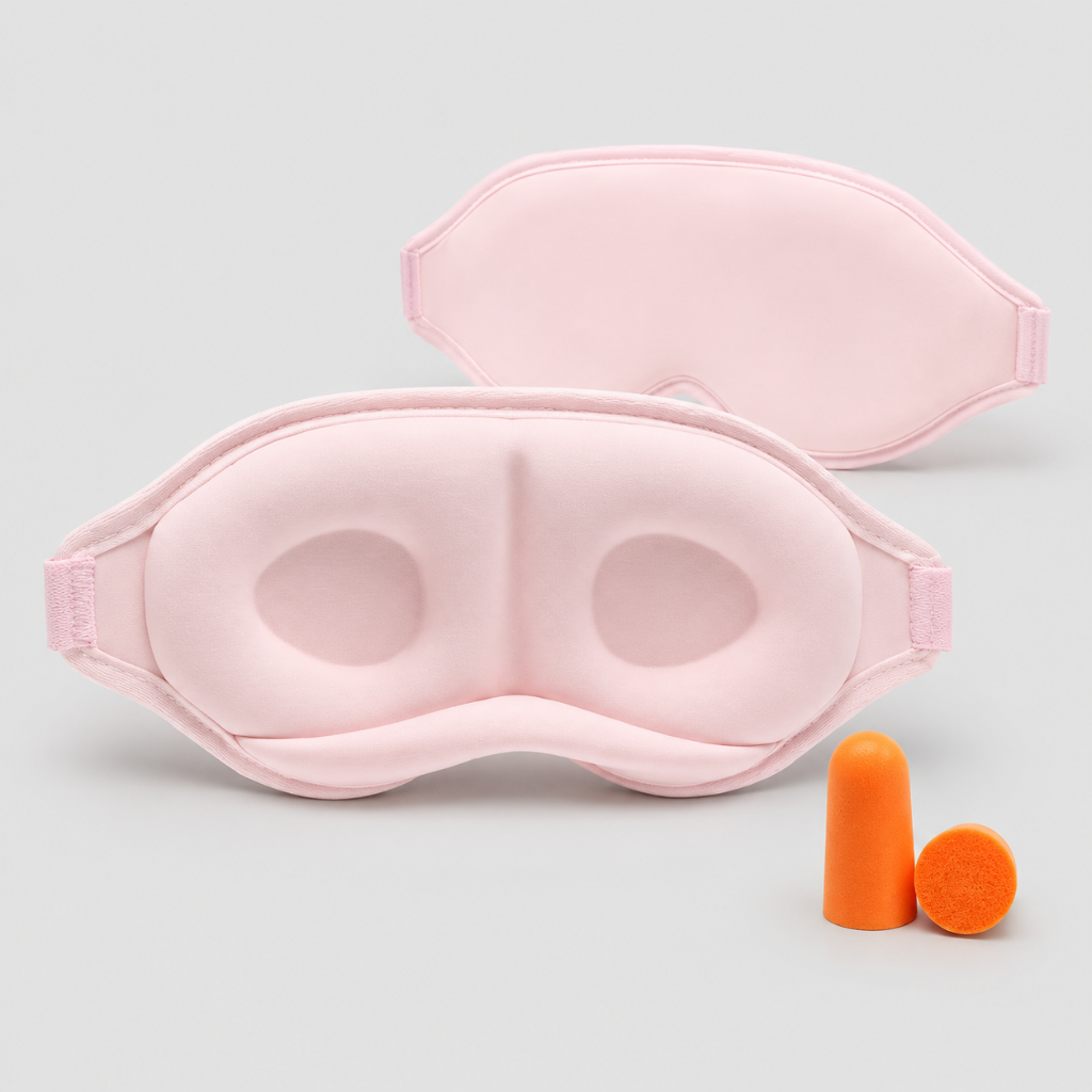 Masque de sommeil 3D occultant HomyBag – coloris rose , vue de face