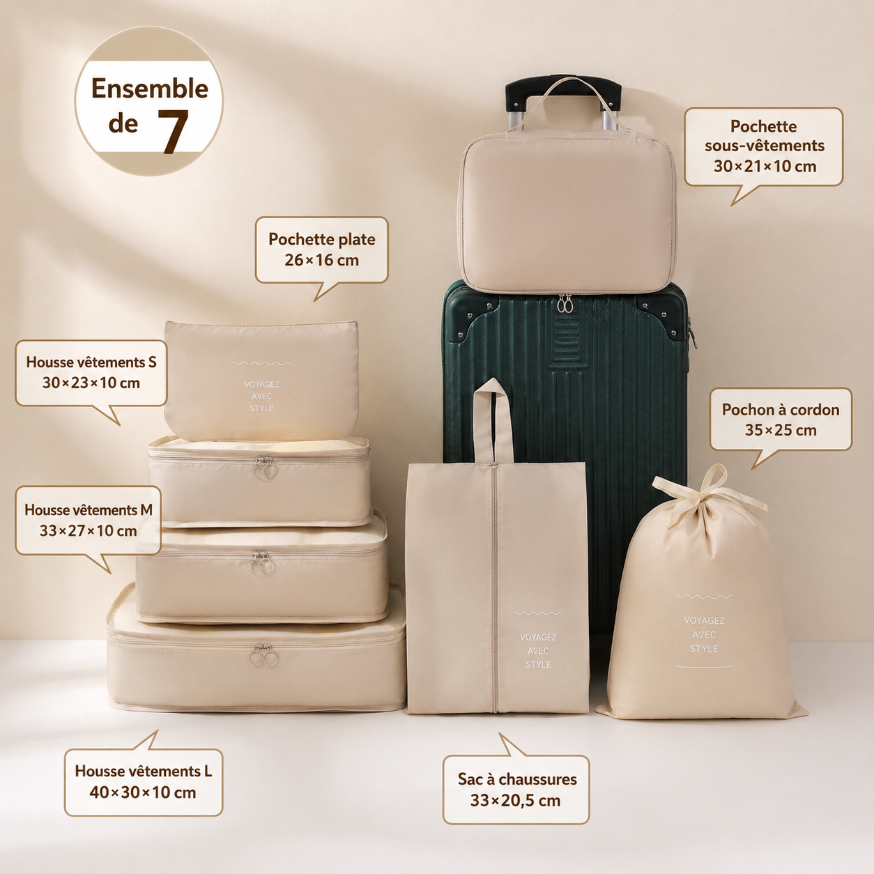 Set de Rangement Valise 7 Pièces HomyBag HomyBag