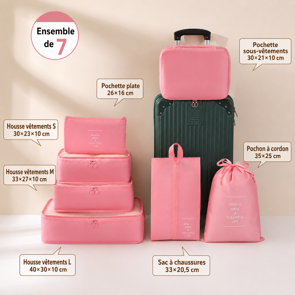 Set de Rangement Valise 7 Pièces HomyBag HomyBag