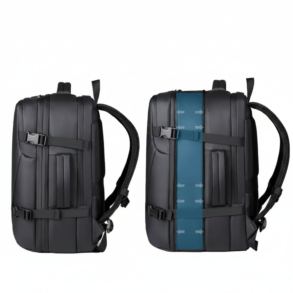 Sac à dos voyage HomyBag extensible - coloris noir