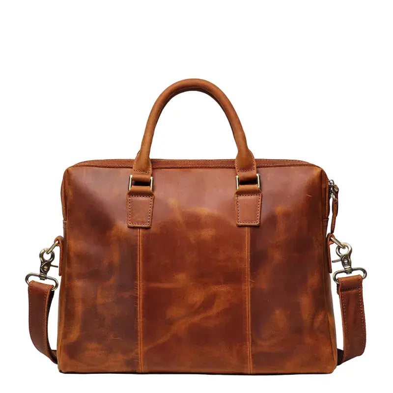 Sacs en cuir homme HomyBag - porte-documents cuir véritable brun vue dos
