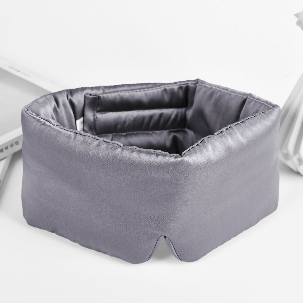 Masque de sommeil voyage en soie de mûrier HomyBag - Gris 