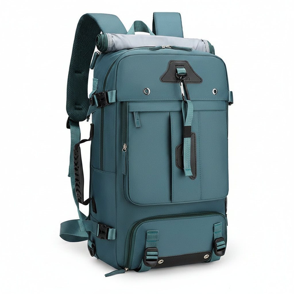 Sac à dos HomyBag bleu grande capacité extensible 56-75L