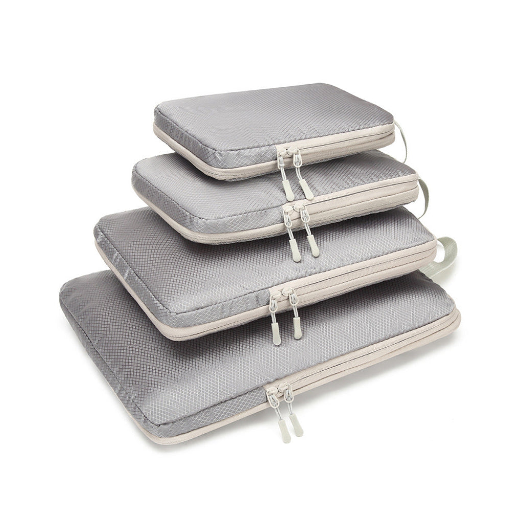 Set de 4 sacs de rangement compressibles HomyBag – comparaison tailles 4 formats