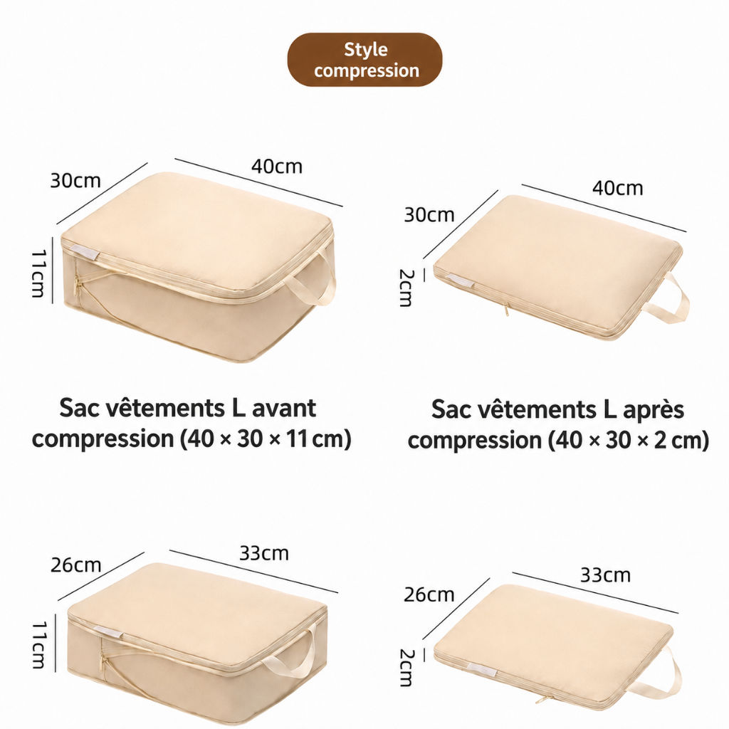 Set de Rangement Voyage Compressible 5 Pièces HomyBag HomyBag