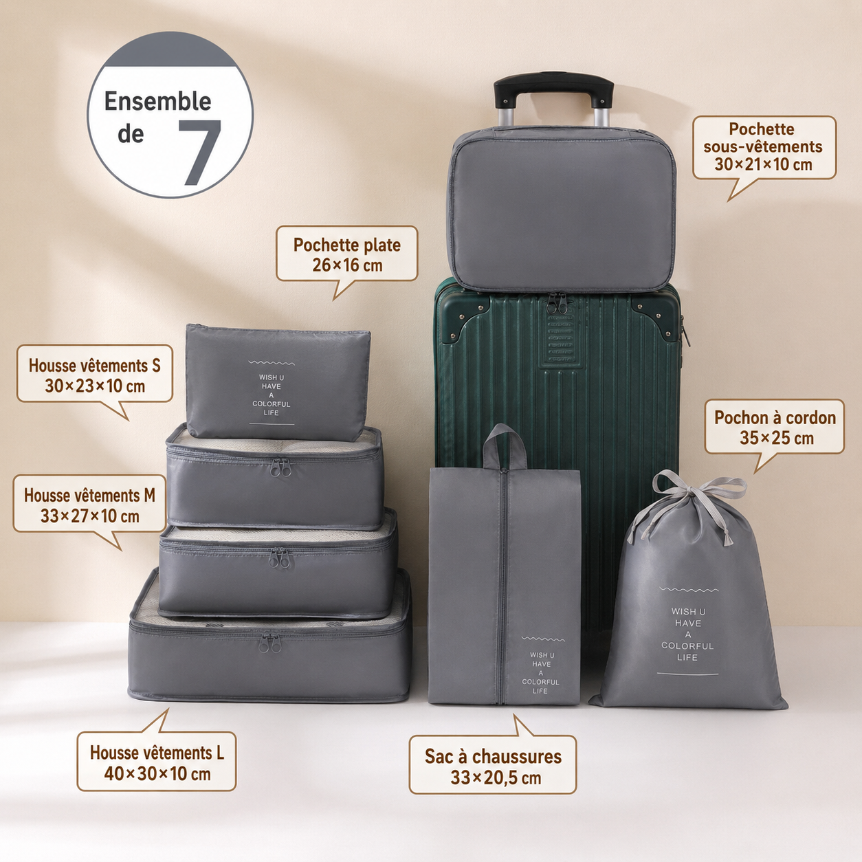 Set de Rangement Valise 7 Pièces HomyBag HomyBag