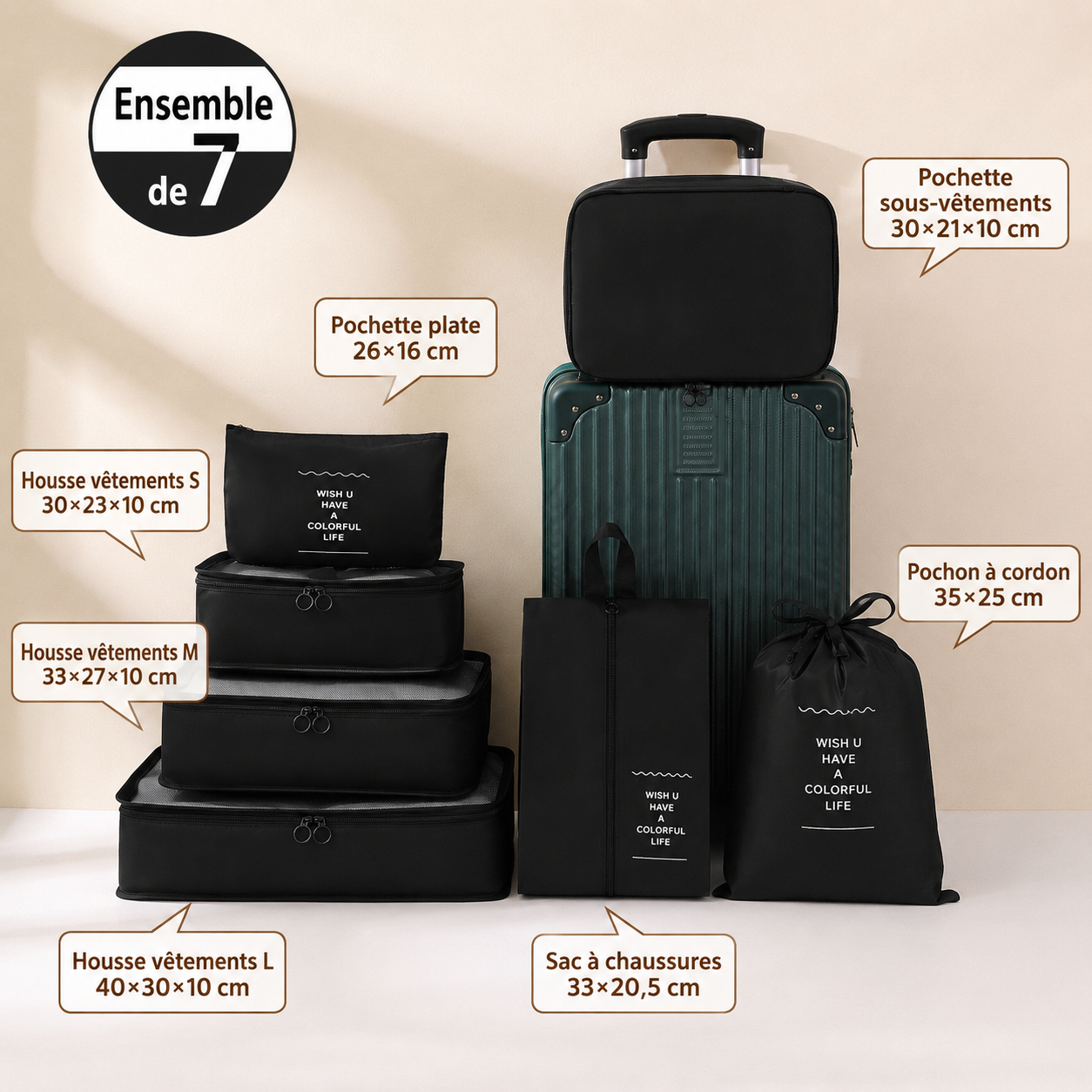 Set de Rangement Valise 7 Pièces HomyBag HomyBag