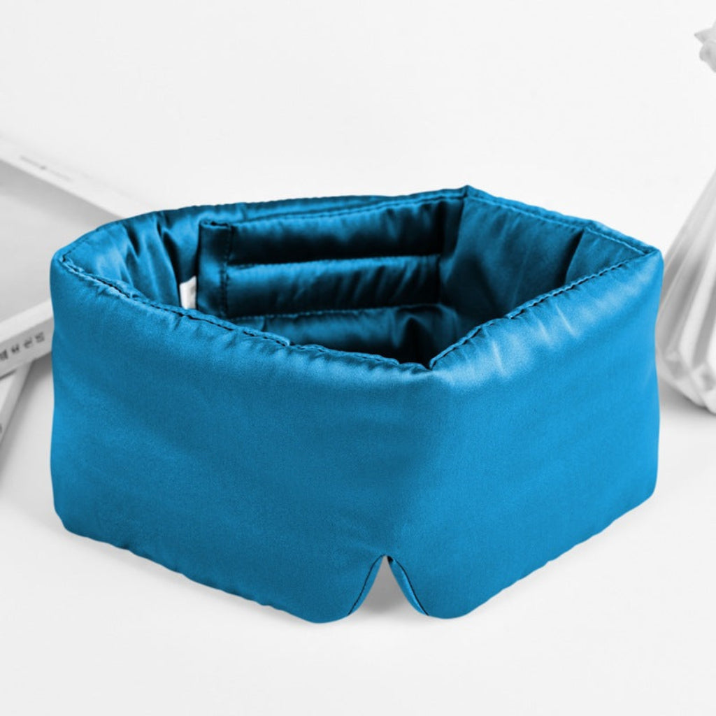 Masque de sommeil voyage en soie de mûrier HomyBag - Bleu paon