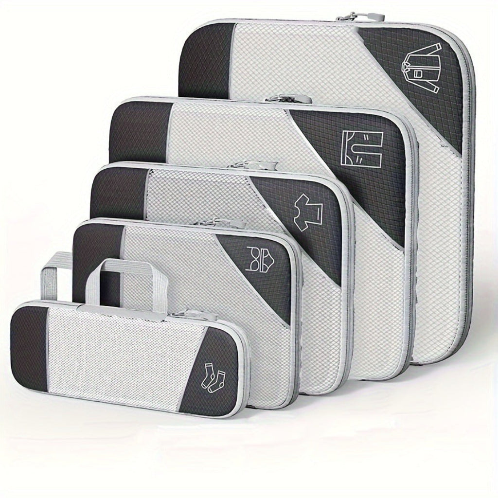 Set de 5 sacs de rangement compressibles HomyBag – Organisation valise et voyage noir