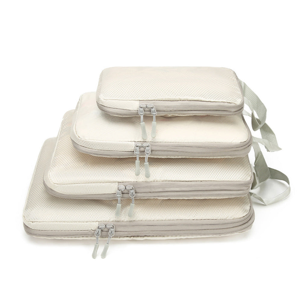 Set de 4 sacs de rangement HomyBag beige – organisation bagage cabine
