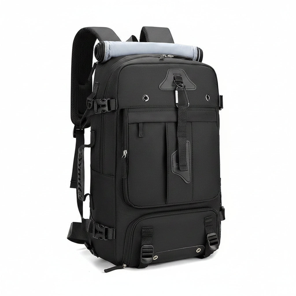 Sac à dos HomyBag noir grande capacité extensible 56-75L